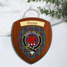 ScotsTee Shop Scottish Wilson Clan Crest Scottish Tartan Wooden Wall Plaque