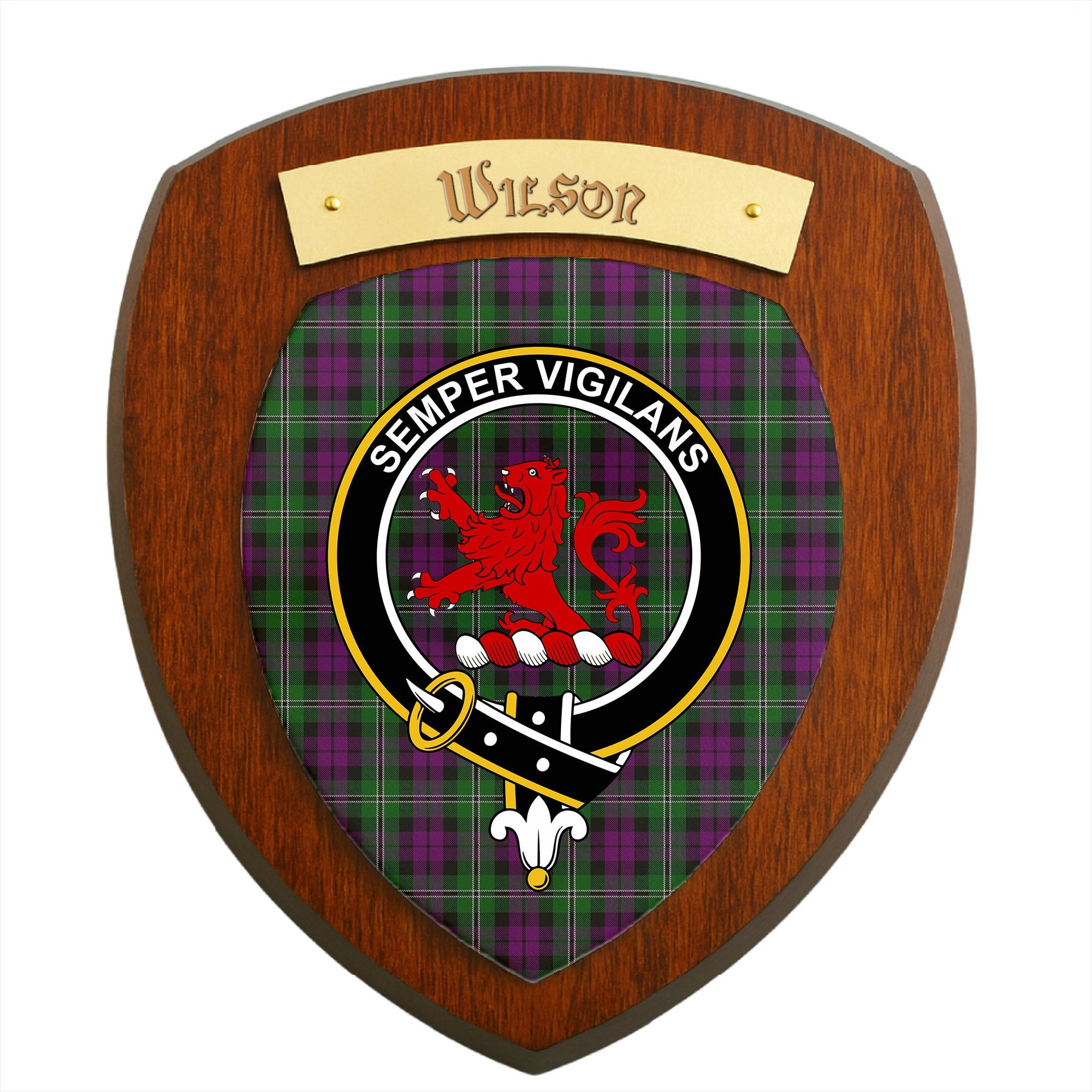 ScotsTee Shop Scottish Wilson Clan Crest Scottish Tartan Wooden Wall Plaque