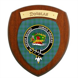 ScotsTee Shop Scottish Douglas Ancient Clan Crest Scottish Tartan Wooden Wall Plaque