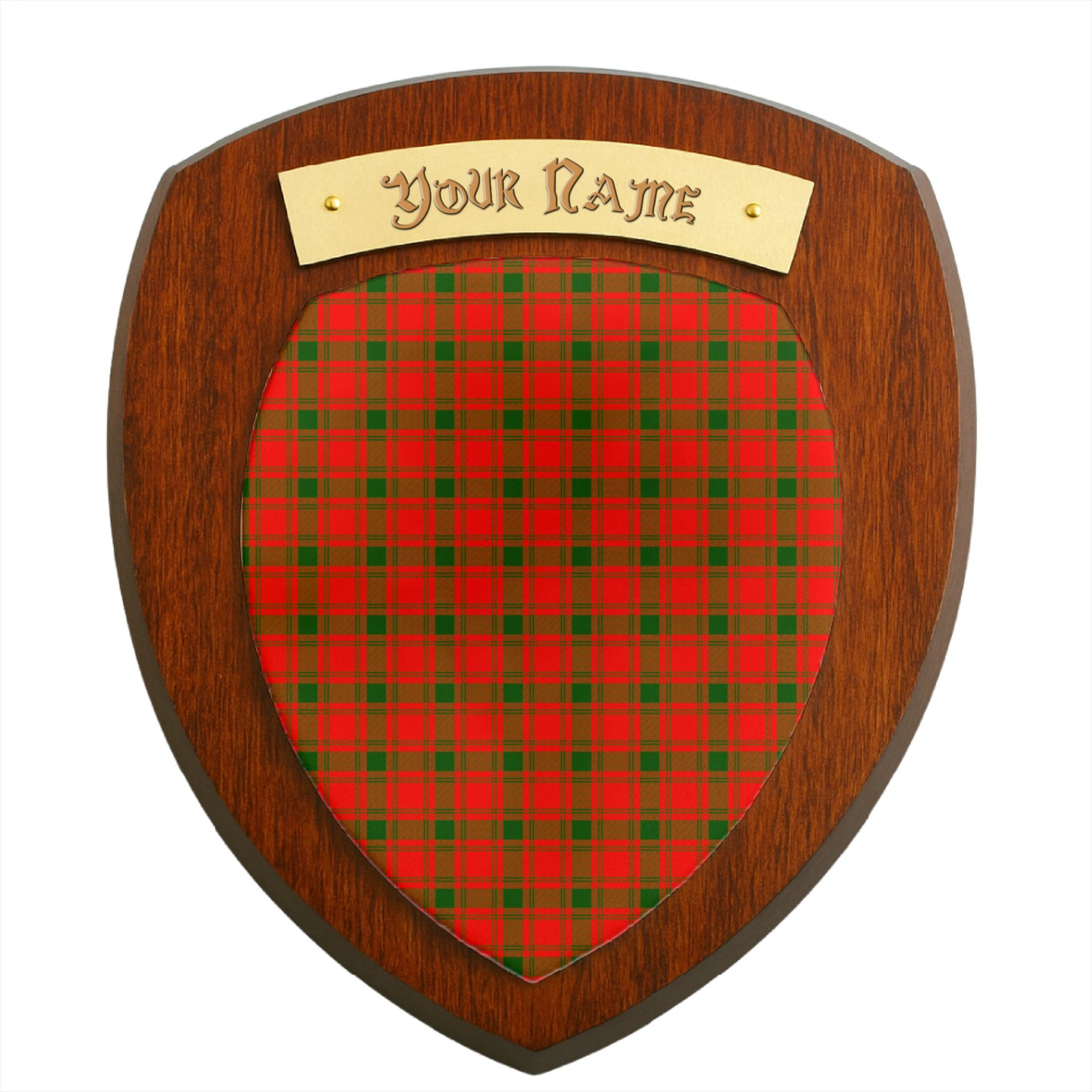 ScotsTee Shop Scottish McQueary Modern Clan Tartan Wooden Wall Plaque Personalize with Your Name
