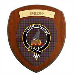 ScotsTee Shop Scottish Gillon Clan Crest Scottish Tartan Wooden Wall Plaque