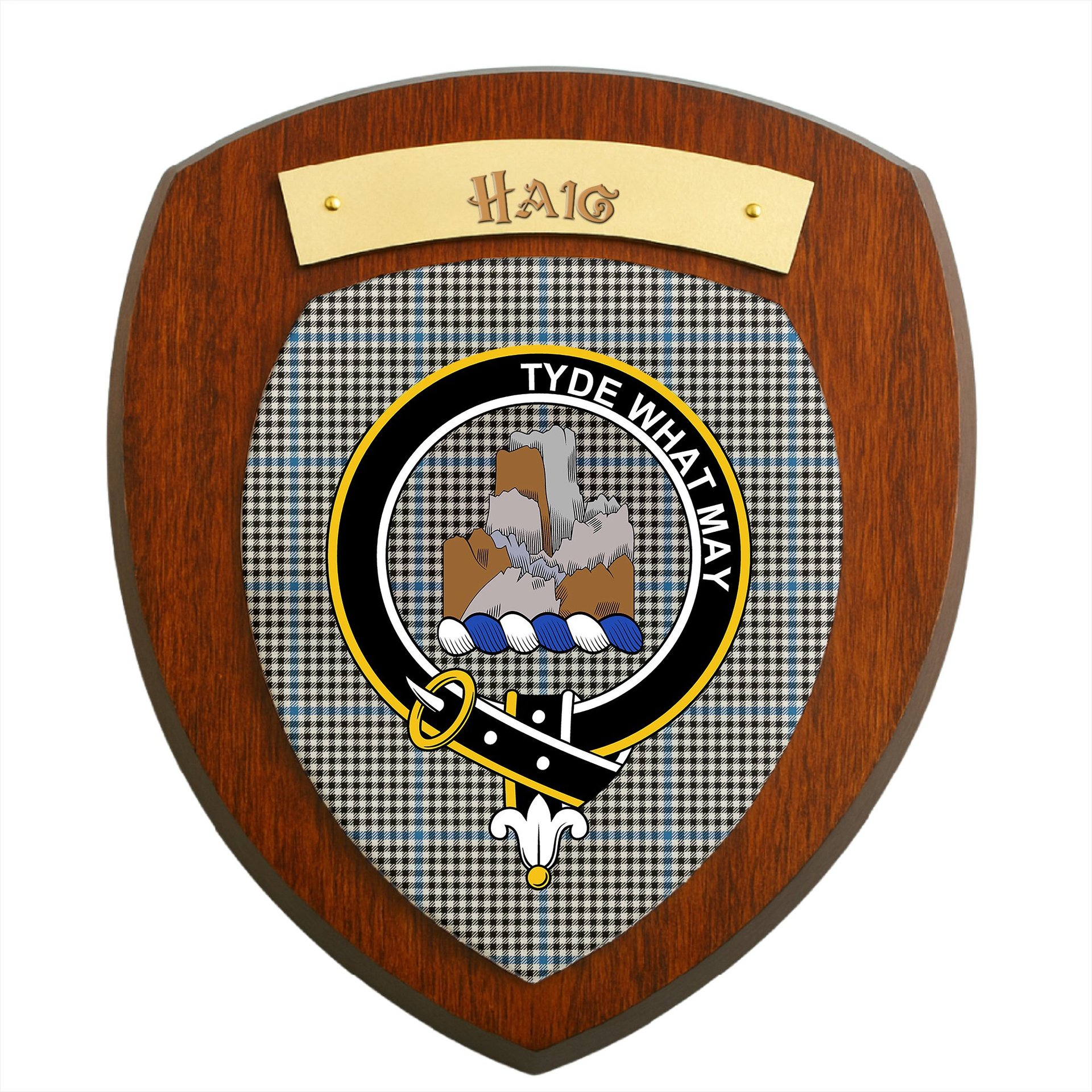 ScotsTee Shop Scottish Haig Ancient Clan Crest Scottish Tartan Wooden Wall Plaque