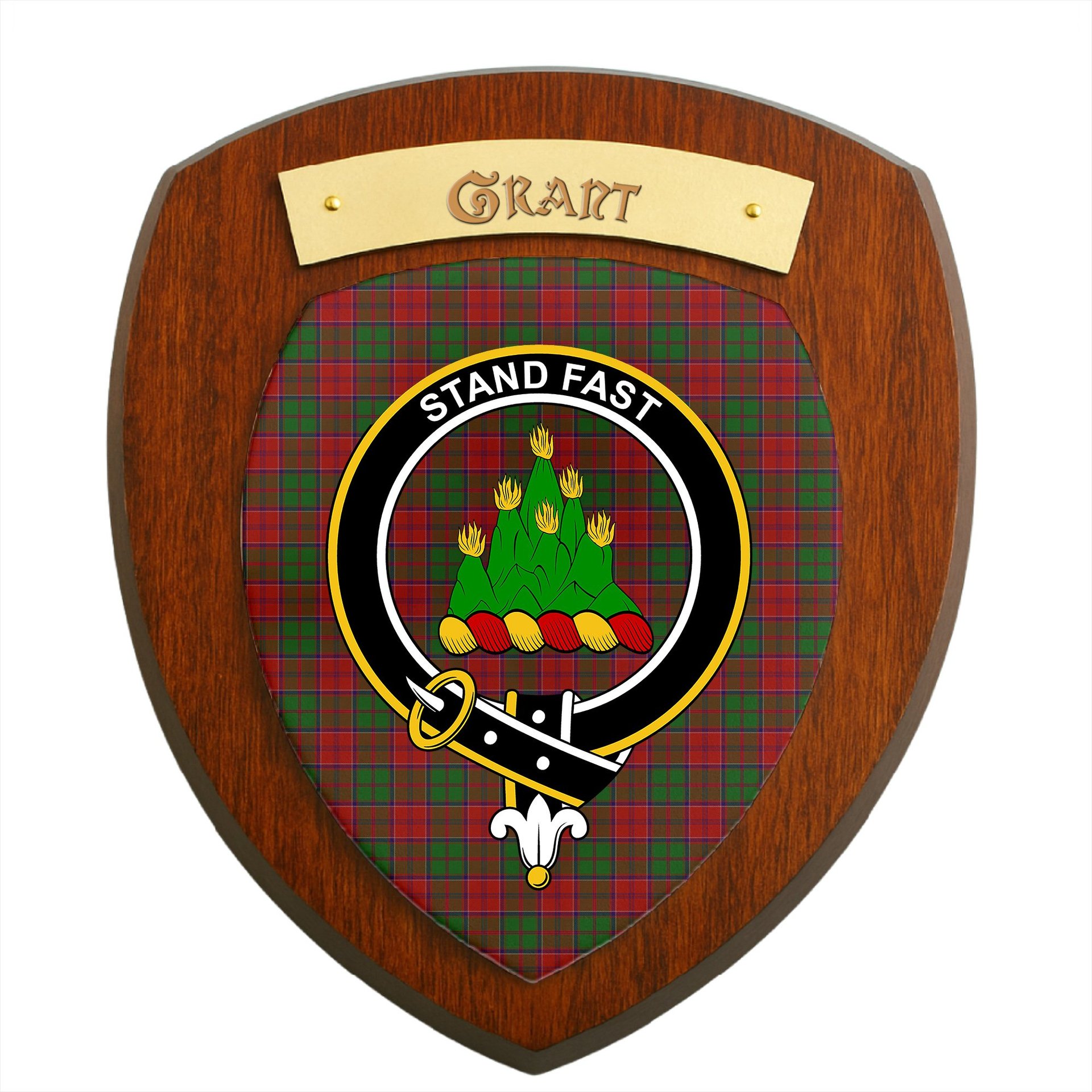 ScotsTee Shop Scottish Grant Clan Crest Scottish Tartan Wooden Wall Plaque