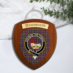 ScotsTee Shop Scottish MacDonald Modern Clan Crest Scottish Tartan Wooden Wall Plaque