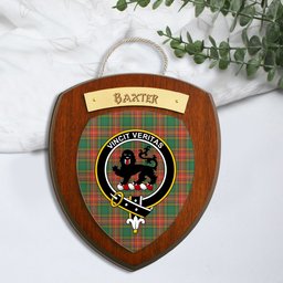 ScotsTee Shop Scottish Baxter Ancient Clan Crest Scottish Tartan Wooden Wall Plaque