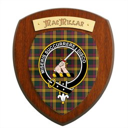 ScotsTee Shop Scottish MacMillan Modern Clan Crest Scottish Tartan Wooden Wall Plaque