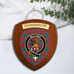 ScotsTee Shop Scottish Fotheringhame Clan Crest Scottish Tartan Wooden Wall Plaque