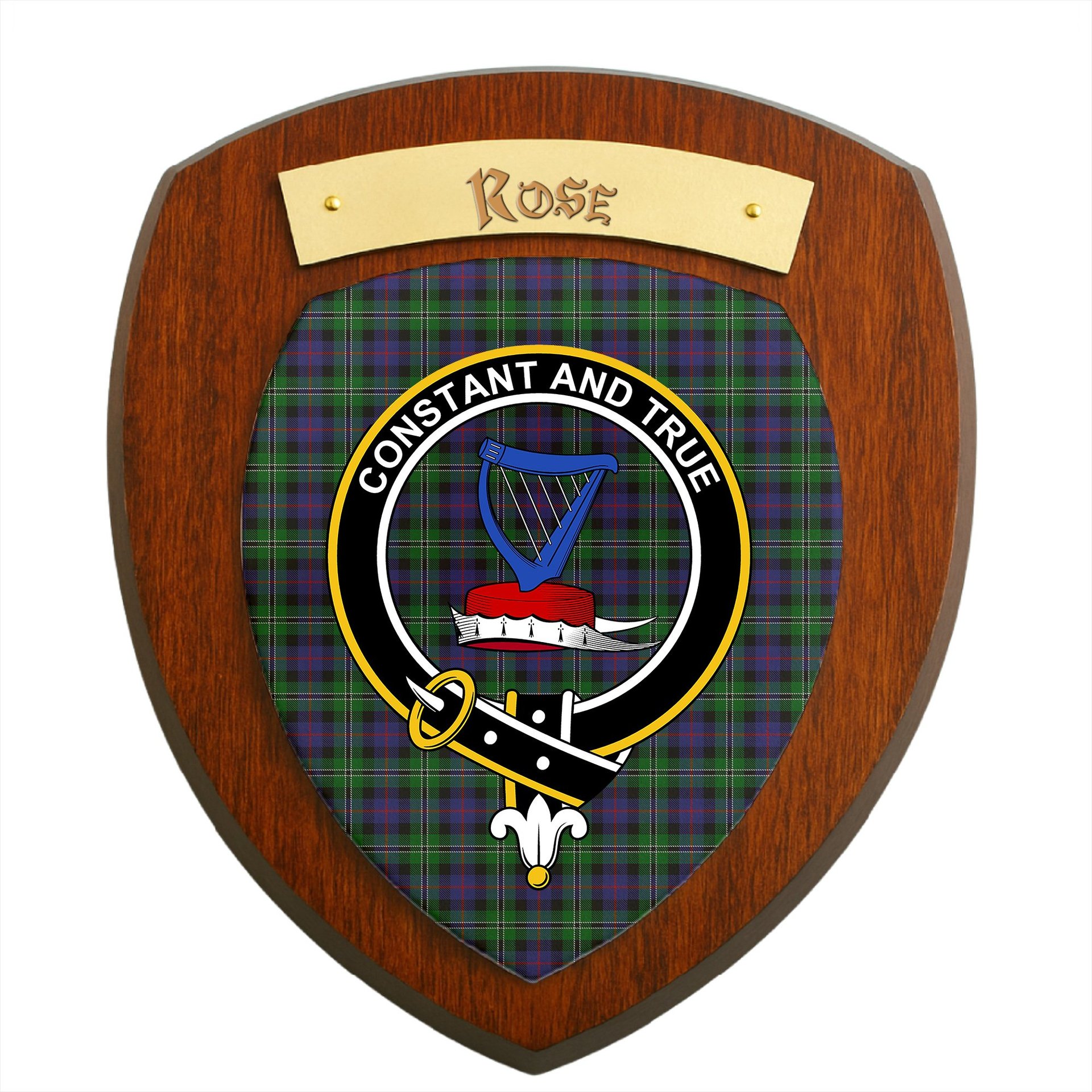 ScotsTee Shop Scottish Rose Hunting Clan Crest Scottish Tartan Wooden Wall Plaque