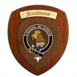 ScotsTee Shop Scottish MacGregor of Balquidder Clan Crest Scottish Tartan Wooden Wall Plaque