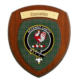 ScotsTee Shop Scottish Cockburn Clan Crest Scottish Tartan Wooden Wall Plaque