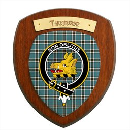 ScotsTee Shop Scottish Thomson Dress Blue Ancient Clan Crest Scottish Tartan Wooden Wall Plaque