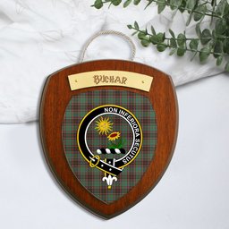 ScotsTee Shop Scottish Buchan Ancient Clan Crest Scottish Tartan Wooden Wall Plaque