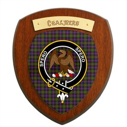 ScotsTee Shop Scottish Chalmers Clan Crest Scottish Tartan Wooden Wall Plaque