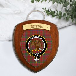 ScotsTee Shop Scottish Monroe Clan Crest Scottish Tartan Wooden Wall Plaque