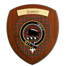 ScotsTee Shop Scottish Nesbitt Clan Crest Scottish Tartan Wooden Wall Plaque