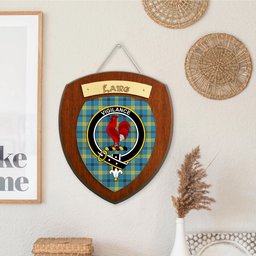ScotsTee Shop Scottish Laing Modern Clan Crest Scottish Tartan Wooden Wall Plaque