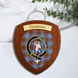 ScotsTee Shop Scottish Pennycook Clan Crest Scottish Tartan Wooden Wall Plaque