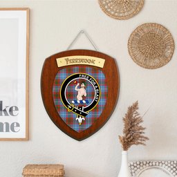 ScotsTee Shop Scottish Pennycook Clan Crest Scottish Tartan Wooden Wall Plaque