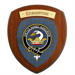 ScotsTee Shop Scottish Edmonstone Clan Crest Scottish Tartan Wooden Wall Plaque