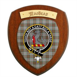 ScotsTee Shop Scottish MacBean Dress Clan Crest Scottish Tartan Wooden Wall Plaque