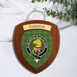 ScotsTee Shop Scottish Forrester Hunting Clan Crest Scottish Tartan Wooden Wall Plaque