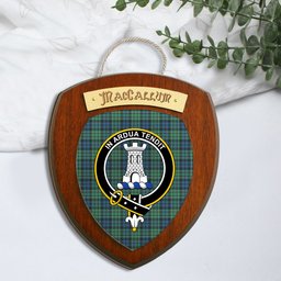 ScotsTee Shop Scottish MacCallum Ancient SC Clan Crest Scottish Tartan Wooden Wall Plaque