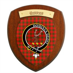 ScotsTee Shop Scottish Herries Clan Crest Scottish Tartan Wooden Wall Plaque