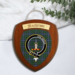 ScotsTee Shop Scottish MacIntyre Clan Crest Scottish Tartan Wooden Wall Plaque