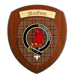 ScotsTee Shop Scottish MacNicol Ancient Clan Crest Scottish Tartan Wooden Wall Plaque