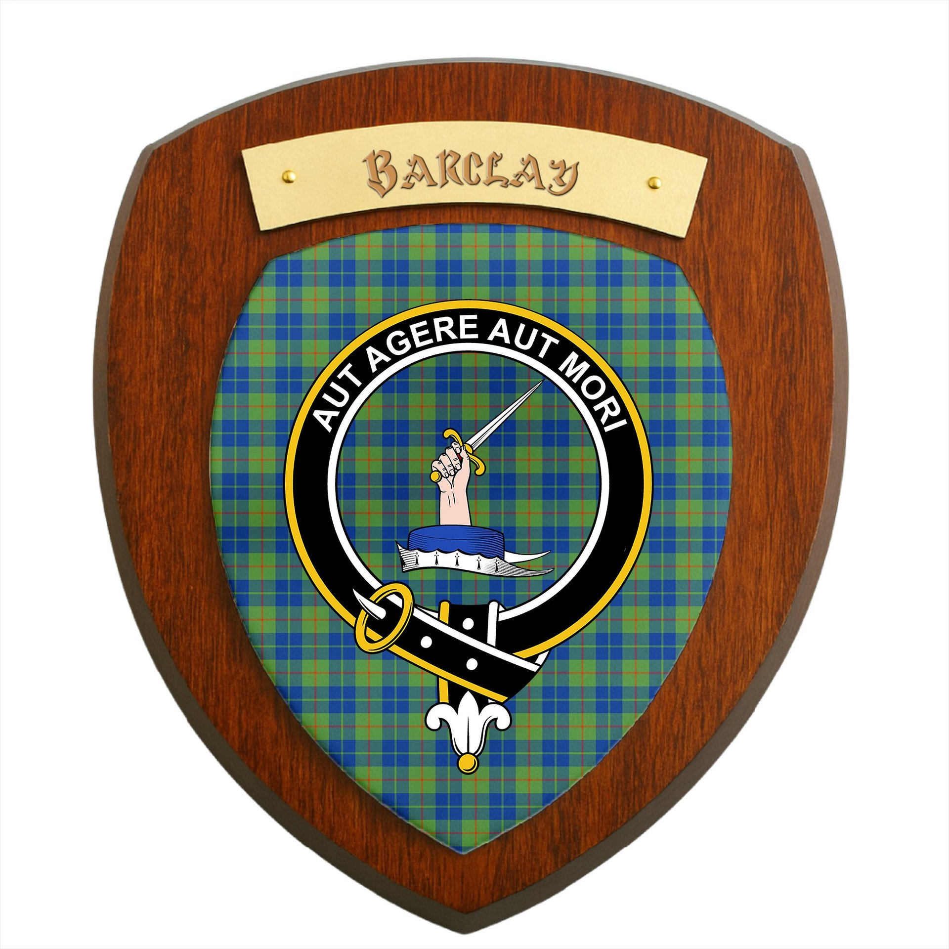 ScotsTee Shop Scottish Barclay Hunting Ancient Clan Crest Scottish Tartan Wooden Wall Plaque