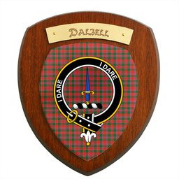 ScotsTee Shop Scottish Dalzell SC Clan Crest Scottish Tartan Wooden Wall Plaque