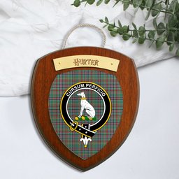 ScotsTee Shop Scottish Hunter Old Ancient Clan Crest Scottish Tartan Wooden Wall Plaque
