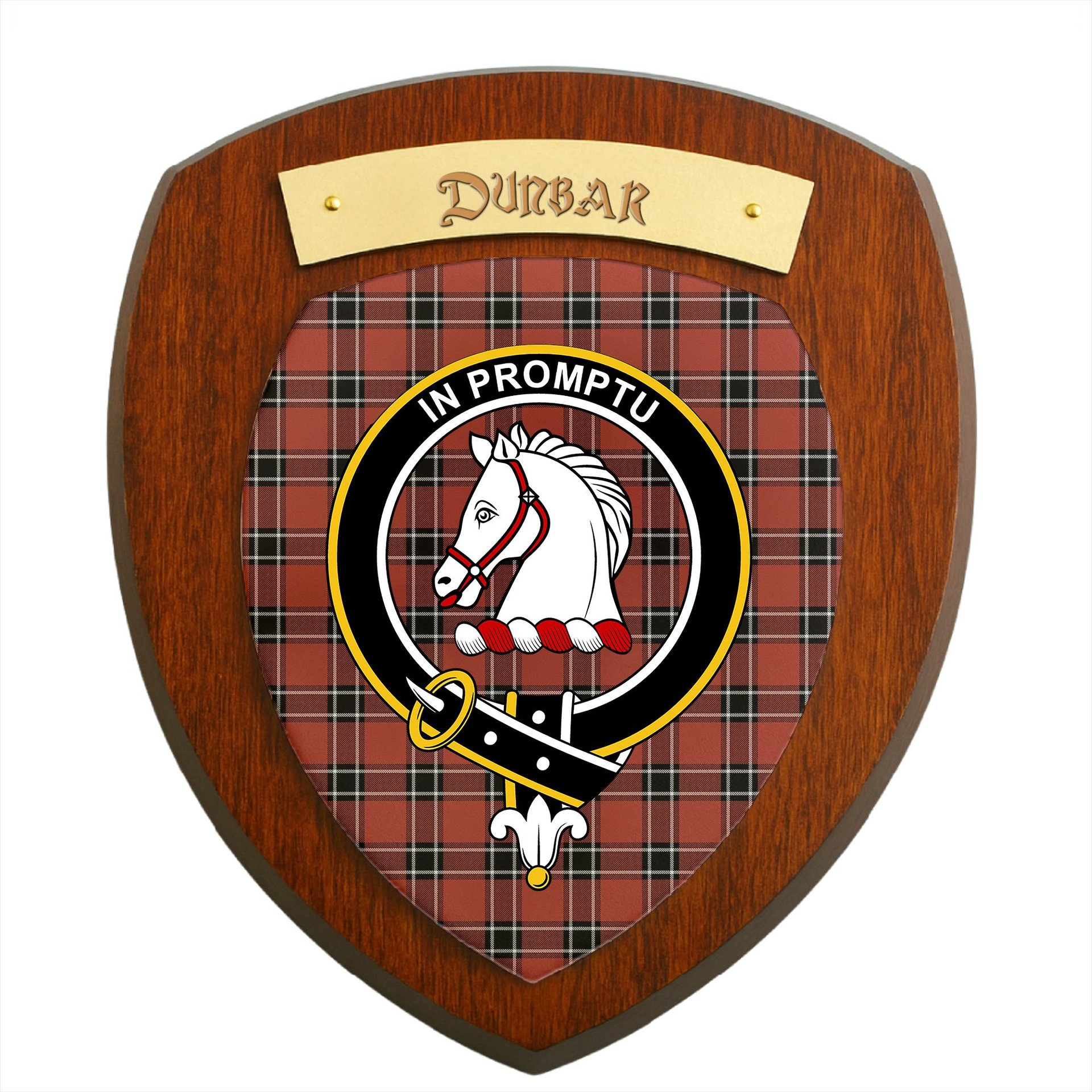 ScotsTee Shop Scottish Dunbar District Modern Clan Crest Scottish Tartan Wooden Wall Plaque