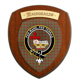 ScotsTee Shop Scottish MacDonald of Kingsburgh Clan Crest Scottish Tartan Wooden Wall Plaque