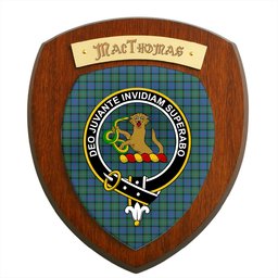 ScotsTee Shop Scottish MacThomas Clan Crest Scottish Tartan Wooden Wall Plaque