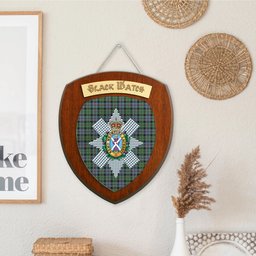 ScotsTee Shop Scottish Black Watch Coarse Kilt Ancient Clan Crest Scottish Tartan Wooden Wall Plaque