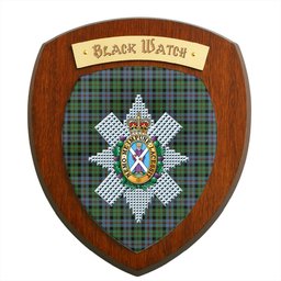 ScotsTee Shop Scottish Black Watch Coarse Kilt Ancient Clan Crest Scottish Tartan Wooden Wall Plaque