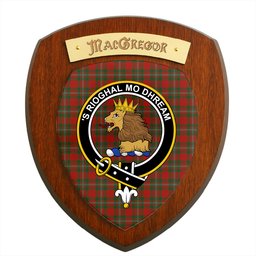 ScotsTee Shop Scottish MacGregor Clan Crest Scottish Tartan Wooden Wall Plaque