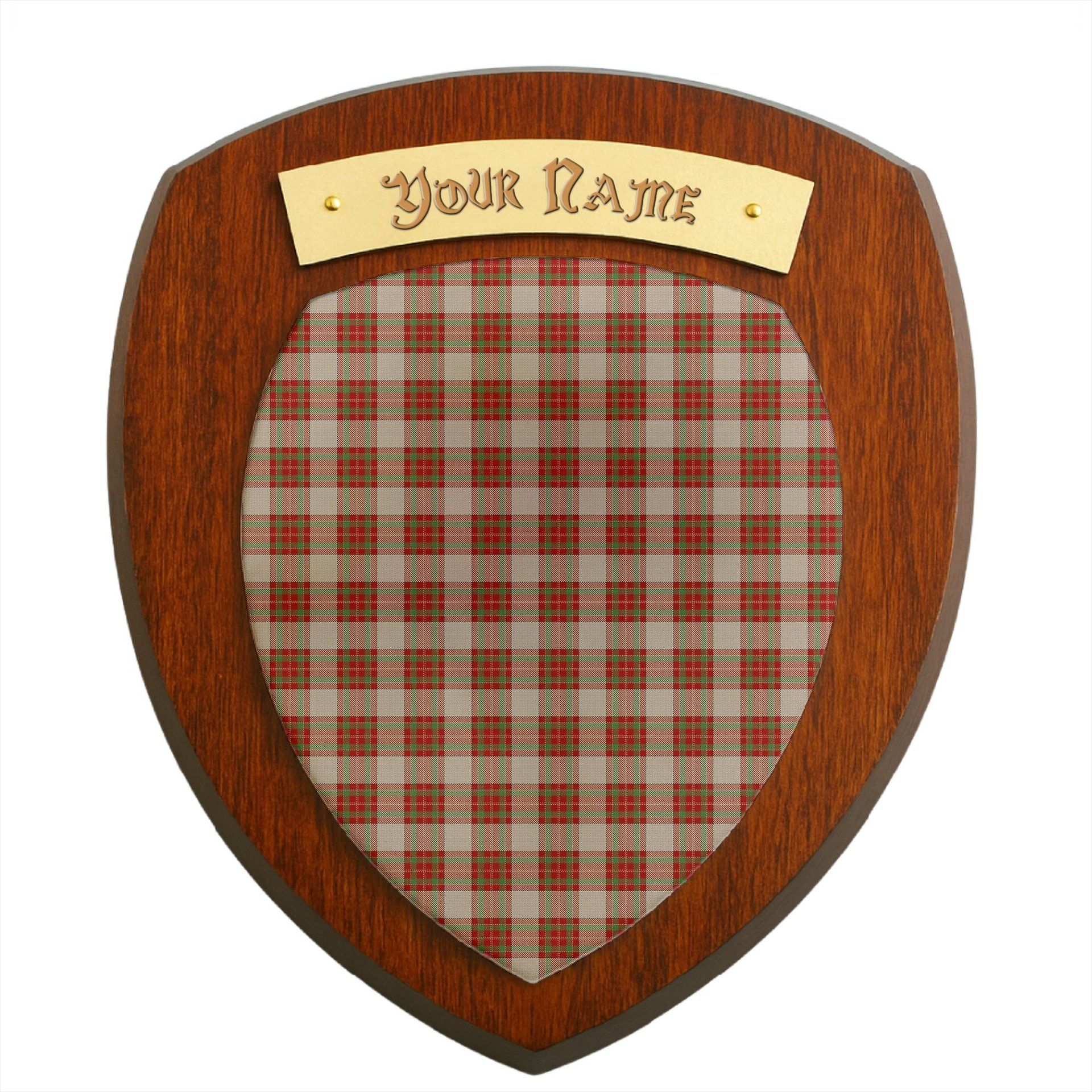 ScotsTee Shop Scottish McBrayer Dress Clan Tartan Wooden Wall Plaque Personalize with Your Name