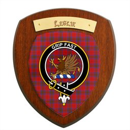 ScotsTee Shop Scottish Leslie Modern Clan Crest Scottish Tartan Wooden Wall Plaque