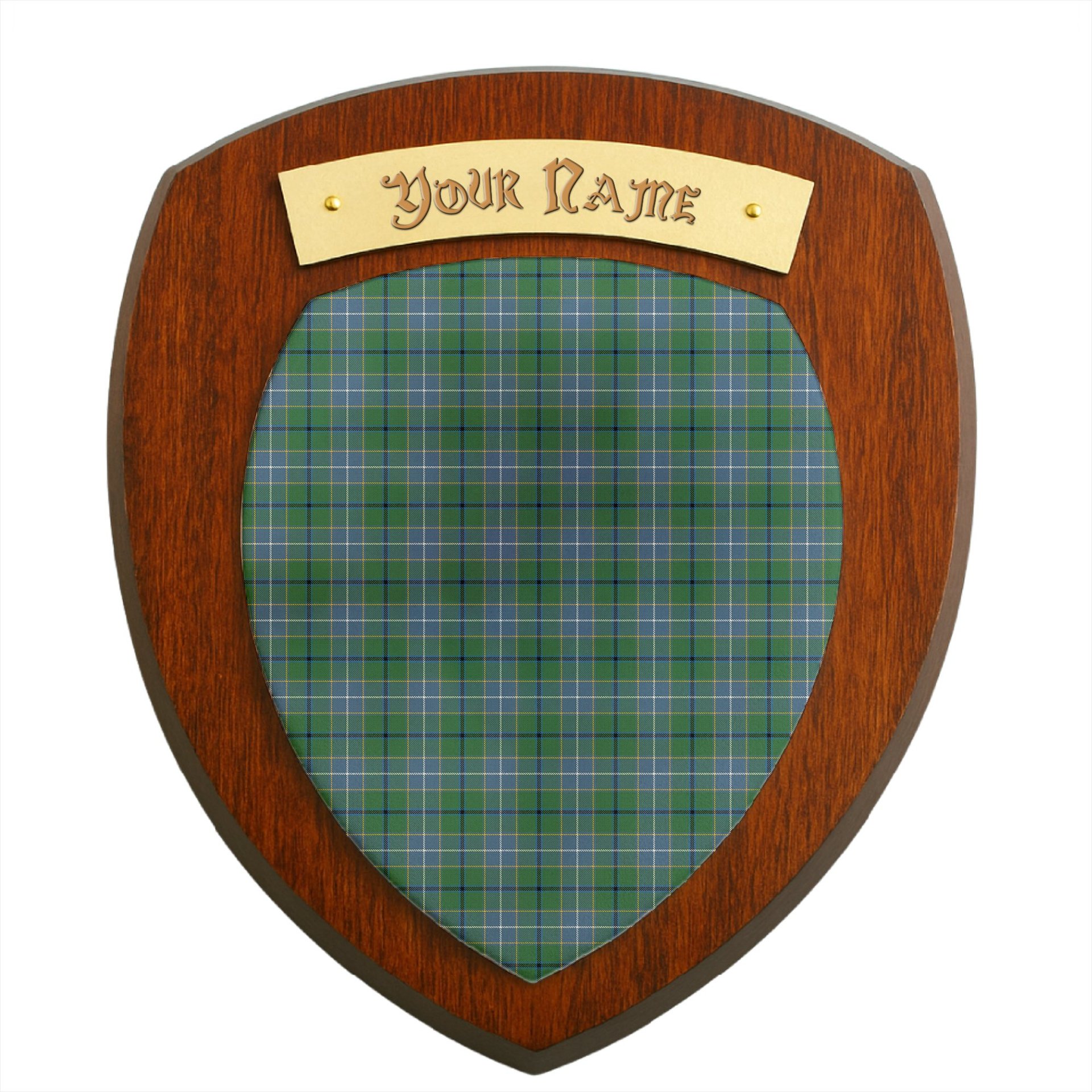 ScotsTee Shop Scottish Wishart Hunting Ancient Clan Tartan Wooden Wall Plaque Personalize with Your Name