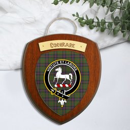 ScotsTee Shop Scottish Cochrane Clan Crest Scottish Tartan Wooden Wall Plaque