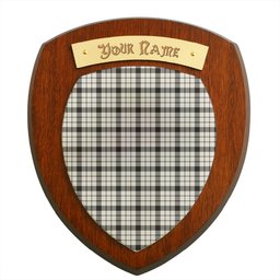 ScotsTee Shop Scottish McFarland Black White Ancient Clan Tartan Wooden Wall Plaque Personalize with Your Name