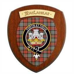 ScotsTee Shop Scottish MacLachlan Weathered Clan Crest Scottish Tartan Wooden Wall Plaque