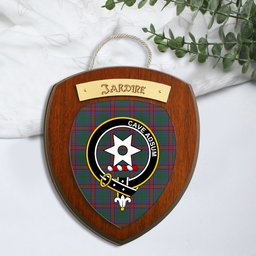 ScotsTee Shop Scottish Jardine Dress Clan Crest Scottish Tartan Wooden Wall Plaque