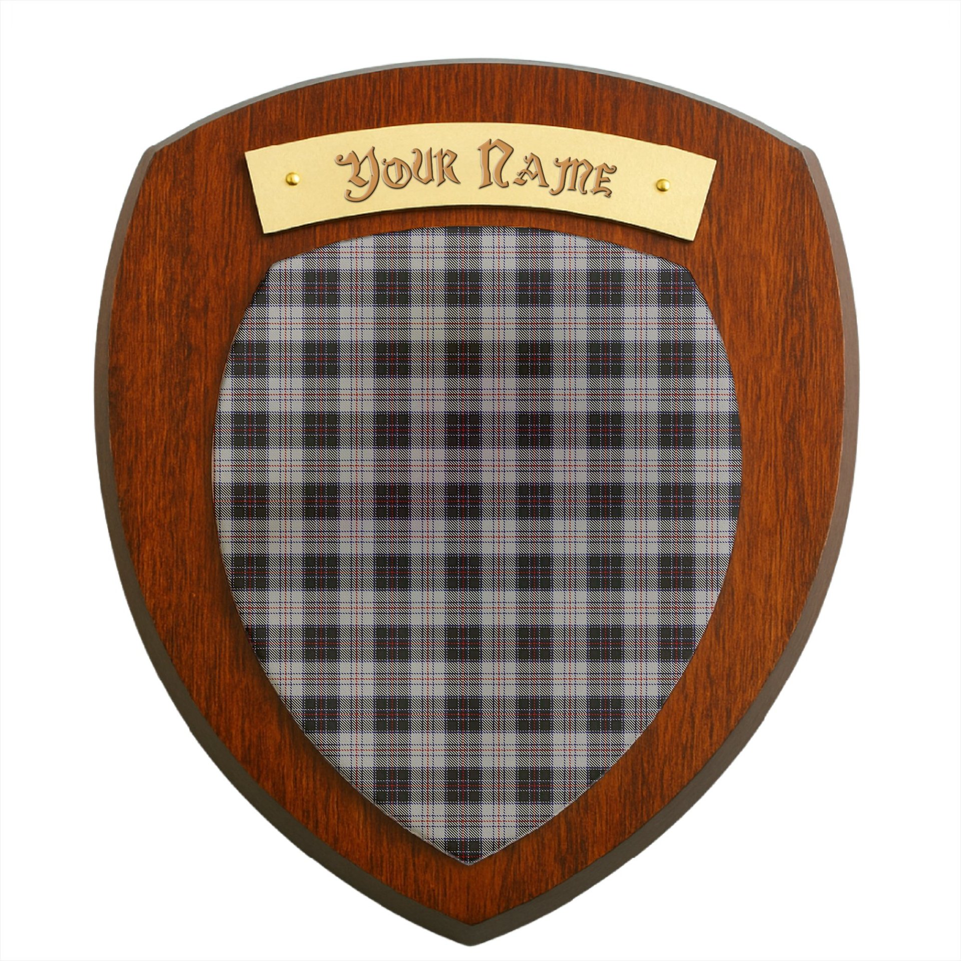 ScotsTee Shop Scottish MacRae Dress 2 Clan Tartan Wooden Wall Plaque Personalize with Your Name