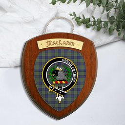 ScotsTee Shop Scottish MacLaren Clan Crest Scottish Tartan Wooden Wall Plaque