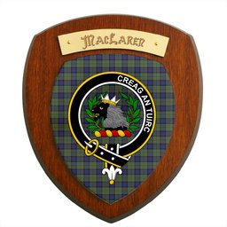 ScotsTee Shop Scottish MacLaren Clan Crest Scottish Tartan Wooden Wall Plaque