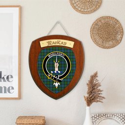 ScotsTee Shop Scottish MacKay Modern Clan Crest Scottish Tartan Wooden Wall Plaque