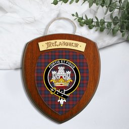 ScotsTee Shop Scottish McLaughlin Clan Crest Scottish Tartan Wooden Wall Plaque